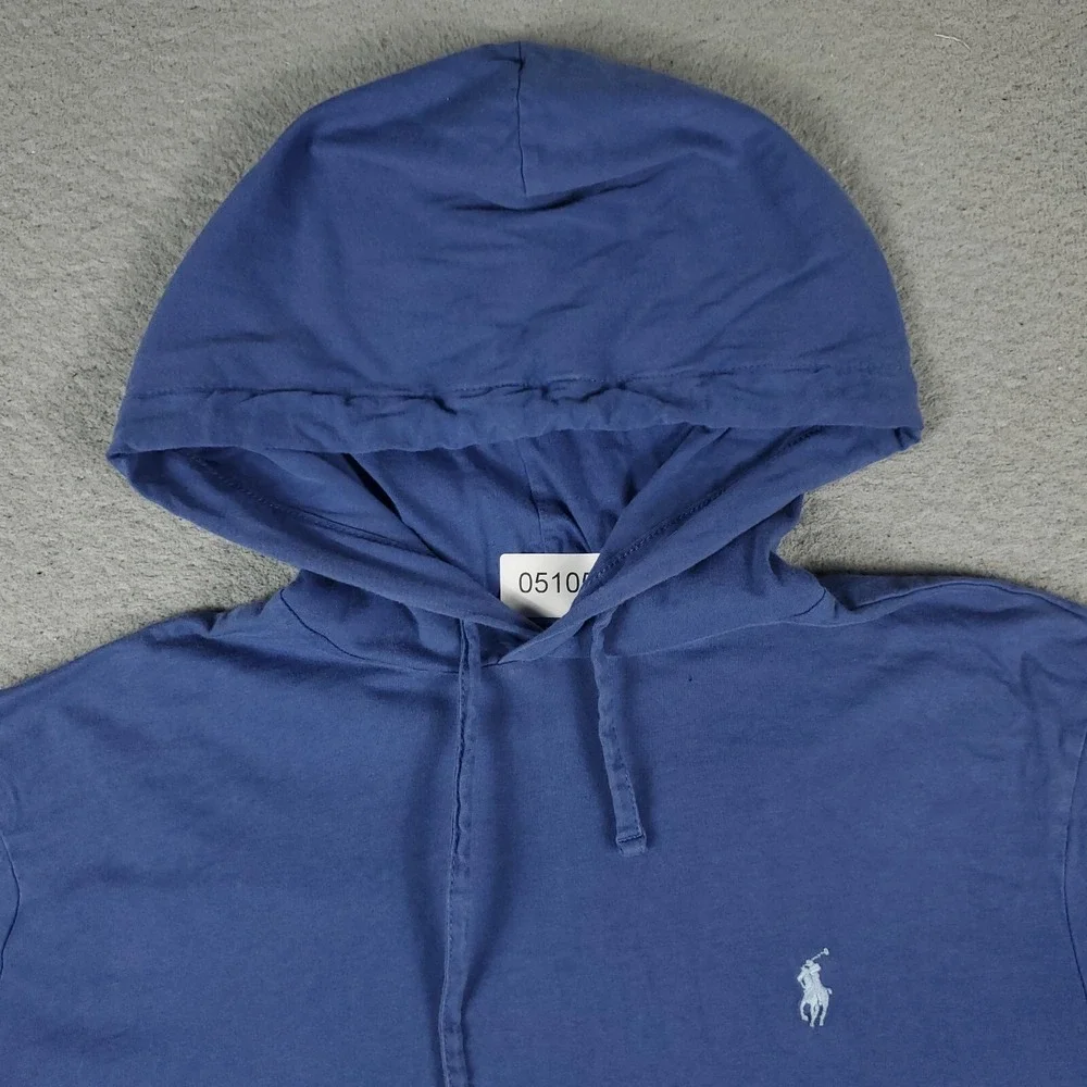 Ralph Lauren Shirt Mens Size Medium Blue Pony Hoodie Pullover Long Sleeve * - Picture 3 of 10